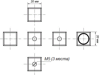 Габаритный чертеж магнитного кубика AM51