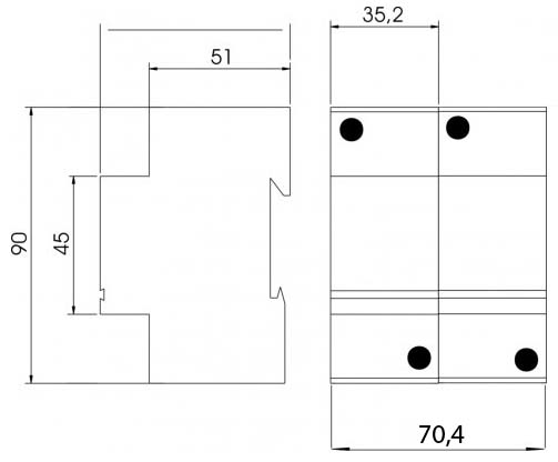 Габаритный чертеж HS50-50 RW/1+1 