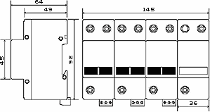 Габаритный чертеж УЗИП серии SPC3.0 (DS)