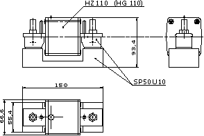 Габаритный чертеж УЗИП класса I HZ110, HG100 