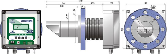 Габаритные размеры рефрактометра ПР-1М